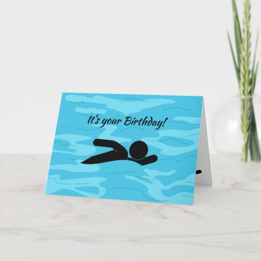 水泳 スポーツ デザイン 誕生日 カード (正面)