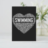 水泳 ハート コーチ スイマー ギフト 水泳愛好家 ギフト エンクロージャーカード (スタンド正面)