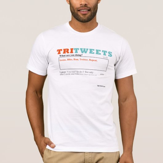 水泳、バイク、操業、Twitter、繰り返し Tシャツ (正面)
