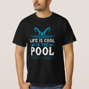 水泳:プールカッコいいに生命あり Tシャツ