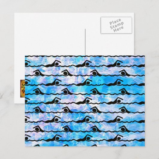 水泳 ポストカード (正面/裏面)