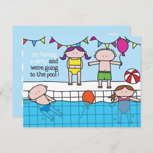 水泳-招待状 招待状 (正面/裏面)