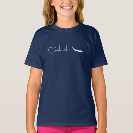水泳 - 水泳の鼓動 Tシャツ (正面)