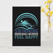 水泳 – 水泳は私を幸せ感じにする カード (黄色い花)