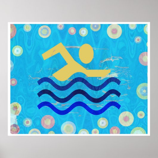 水泳：熱い時クール間の心 ポスター (正面)