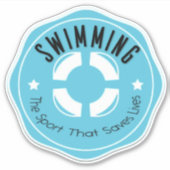 水泳「生きる水泳救のスポーツ」 シール (正面)