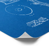 水洗便器 – トイレ特許 – 青写真 ポスター (角)