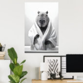 水浴びするカピバラ ポスター (ホームオフィス)