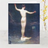 『水浴び』美術葉書 カード (黄色い花)