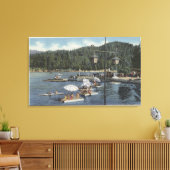 水浴フロート、入り江の泳ぐ人 キャンバスプリント (インサイチュ (リビング))