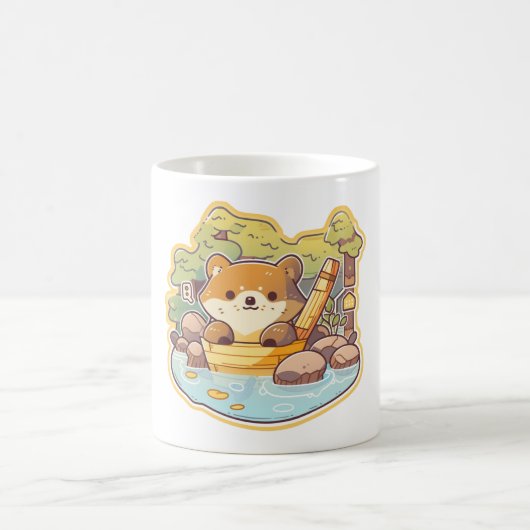 水浴日本のTanuki コーヒーマグカップ (中央)