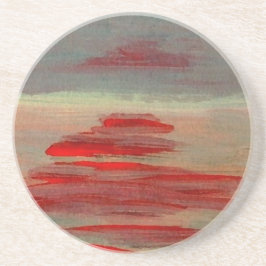 水海の日没の日の出の海景の日曜日 コースター