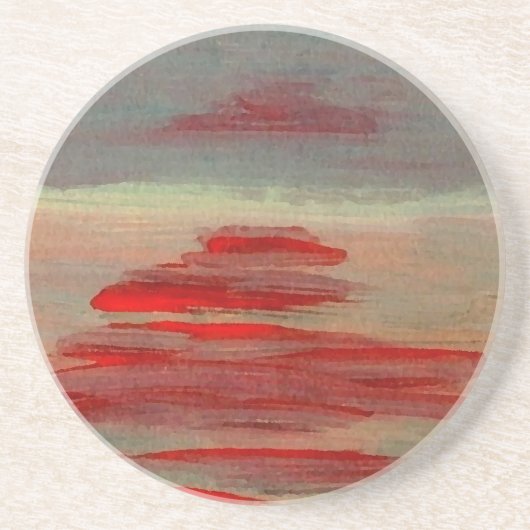 水海の日没の日の出の海景の日曜日 コースター (正面)