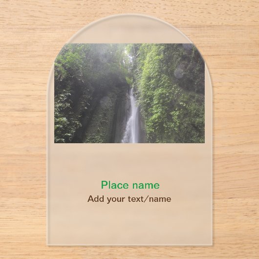 水海ビーチ写真追加ネーム文字場所夏 アクリル招待状 (正面)