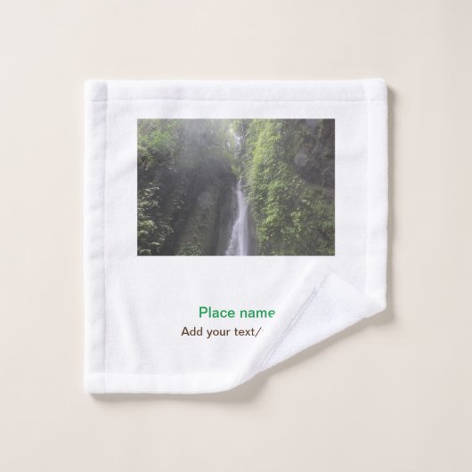 水海ビーチ写真追加ネーム文字場所夏 ウォッシュタオル (ウォッシュタオル)