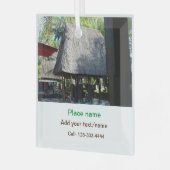 水海ビーチ写真追加ネーム文字場所夏 ガラスオーナメント (正面左)