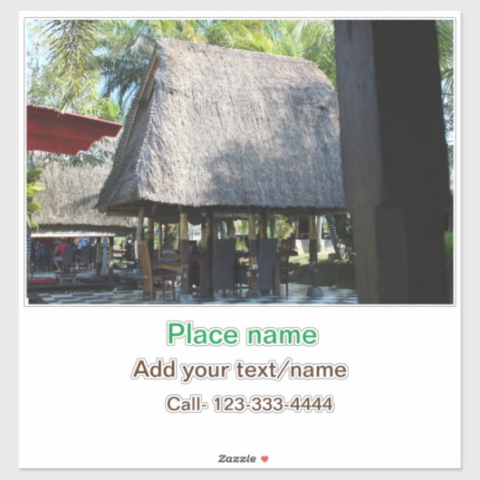 水海ビーチ写真追加ネーム文字場所夏 シール (シート)
