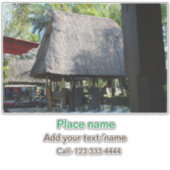 水海ビーチ写真追加ネーム文字場所夏 シール (正面)