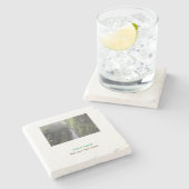 水海ビーチ写真追加ネーム文字場所夏 ストーンコースター (横)