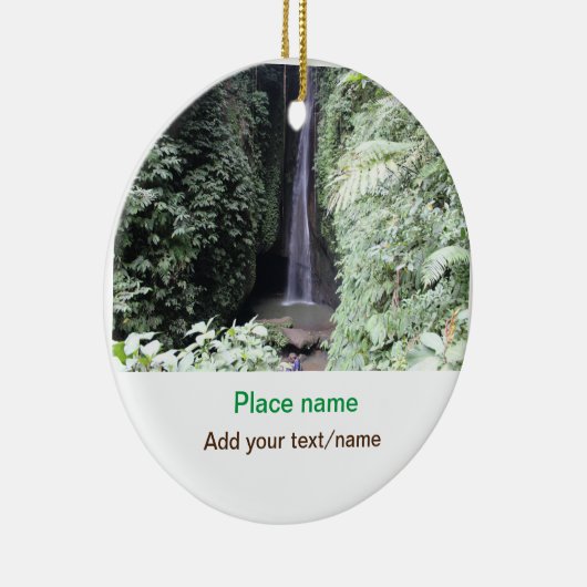 水海ビーチ写真追加ネーム文字場所夏 セラミックオーナメント (右)