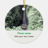 水海ビーチ写真追加ネーム文字場所夏 セラミックオーナメント (正面)