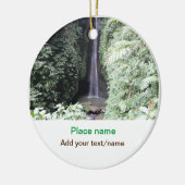 水海ビーチ写真追加ネーム文字場所夏 セラミックオーナメント (左)