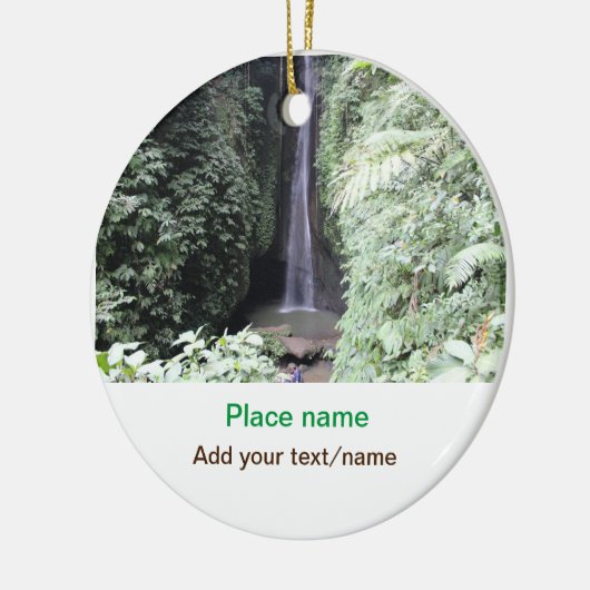 水海ビーチ写真追加ネーム文字場所夏 セラミックオーナメント (左)