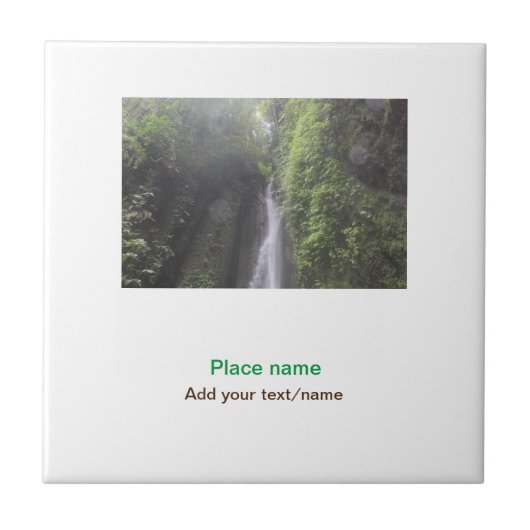 水海ビーチ写真追加ネーム文字場所夏 タイル (正面)