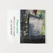 水海ビーチ写真追加ネーム文字場所夏 タペストリー (正面(横))