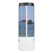 水海ビーチ写真追加ネーム文字場所夏 タンブラー (裏面)