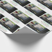 水海ビーチ写真追加ネーム文字場所夏 ラッピングペーパー (角)