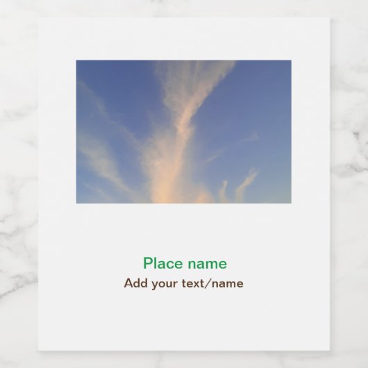 水海ビーチ写真追加ネーム文字場所夏 ワインラベル (シングルラベル)