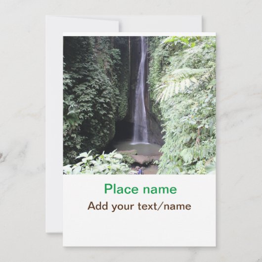 水海ビーチ写真追加ネーム文字場所夏 招待状 (正面)