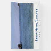水海ビーチ写真追加ネーム文字場所夏 横断幕 (縦)