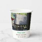 水海ビーチ写真追加ネーム文字場所夏 紙コップ (裏面)