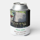 水海ビーチ写真追加ネーム文字場所夏 缶クーラー (缶裏面)