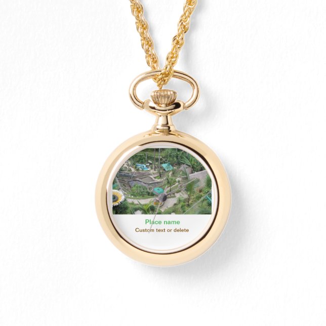 水海ビーチ写真追加ネーム文字場所夏 腕時計 (正面)