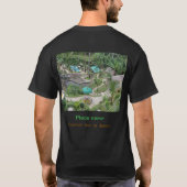 水海ビーチ写真追加ネーム文字場所夏 Tシャツ (裏面)