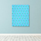 水海波の青い航海のビーチパターン キャンバスプリント (インサイチュ (ウッドフロア))