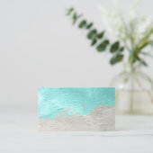 水海洋のターコイズのペンキの名刺 名刺 (スタンド正面)