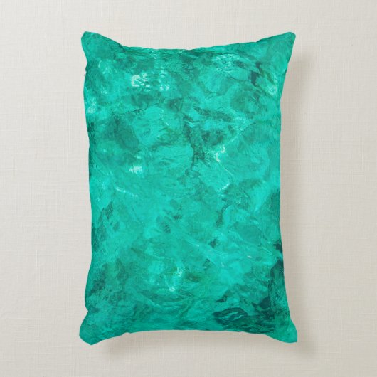 水海青波ターコイズ液背景 アクセントクッション (正面(垂直))