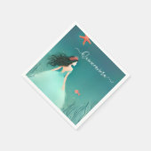 水海魚の海の下の生活キンセアニェラ スタンダードカクテルナプキン (角)