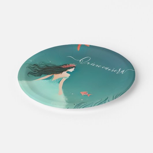 水海魚の海の下の生活キンセアニェラ ペーパープレート (アングル)