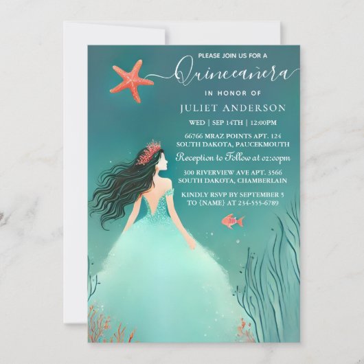水海魚の海の下の生活キンセアニェラ 招待状 (正面)
