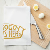 水浸しの底台所タオル無し-タン キッチンタオル (四つ折り)