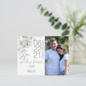 水淡い色の色ブルーバラ写真保存 ポストカード (スタンド正面)