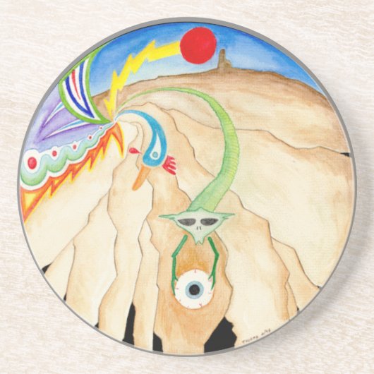 "水源"の曼荼羅の飲み物のコースター コースター (正面)