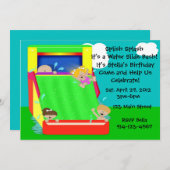 水滑りパーティの招待状 招待状 (正面/裏面)