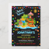 水滑カラフルり誕生日 | スプラッシュパーティー 招待状 (正面)