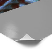 水滝の石の緑の自然の名前は個人化なります ポスター (コーナー)